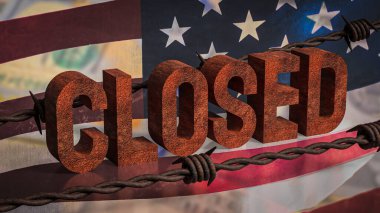 Rusty, İş Konsepti 3D Hazırlama için ABD Bayrağına Kapandı