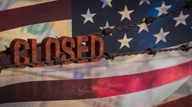 Rusty, İş Konsepti 3D Hazırlama için ABD Bayrağına Kapandı