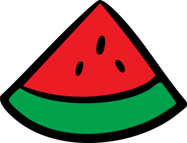 Beyaz zemin üzerine kurulu şirin renkli çizgi film meyve ikonları, eğitim, tasarım veya çocuk klibi kullanımı için elma, muz, çilek ve karpuz gibi çeşitli meyvelerin el çizimleri.