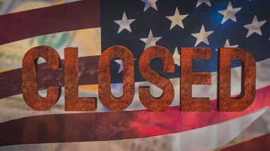 Rusty, İş Konsepti 3D Hazırlama için ABD Bayrağına Kapandı