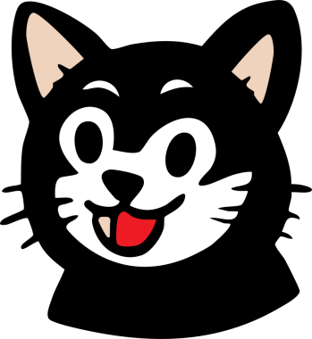 Çeşitli duygu ve aksesuarlara sahip sevimli siyah çizgi film kedi yüz simgeleri, çıkartmalar, emojiler, çocuk tasarımları, oyunlar, uygulamalar, markalaşma ve oyuncu dijital çizimler için mükemmel..