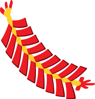 Aslan dansı, fenerler, kırmızı zarflar, bozuk paralar, havai fişekler ve şanslı sembollerin yer aldığı Çin Yeni Yıl ikonu seti, kutlama, refah ve geleneksel Asya festivali unsurlarını temsil ediyor..