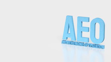 Çevrimiçi görünürlük ve bilgi alımı için yeni nesil dijital pazarlama stratejisi ve yapay zekayı sembolize eden Yanıt Motoru optimizasyonunu temsil eden mavi 3D metin.