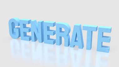 Mavi, üretken yapay zeka, içerik oluşturma, otomasyon, yenilik ve modern dijital teknoloji kavramlarını sembolize eden temiz beyaz bir arkaplan üzerinde metin oluşturur..