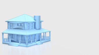 Temiz arka planda tek renkli ev 3D illüstrasyon, gayrimenkul planlaması, emlak görselleştirmesi, ev tasarımı konsepti, mimari model ve modern konut geliştirmesini temsil ediyor