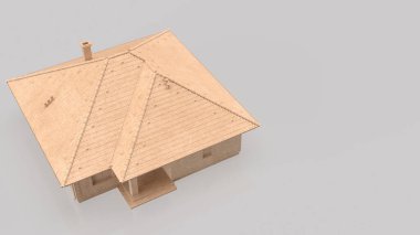 Minimum taştan ev mimarisi modeli konut tasarımı konsept inşaat planlama ve fotokopi alanı olan modern konutları temsil eden hafif arka planda izole edilmiştir.