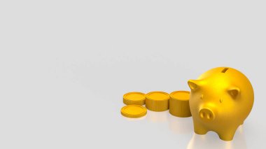 Birikmiş paraları olan altın kumbaralar yatırımları temsil ediyor sermaye büyümesi finansal planlama ve para yönetimi beyaz arka planda izole edilmiş 3d