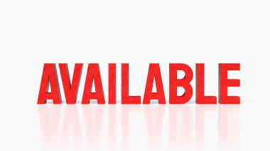 Temiz arkaplan üzerindeki kırmızı metin ürün erişilebilirliği iş pazarlama tanıtımını temsil ediyor ve konsepti kullanmaya hazır