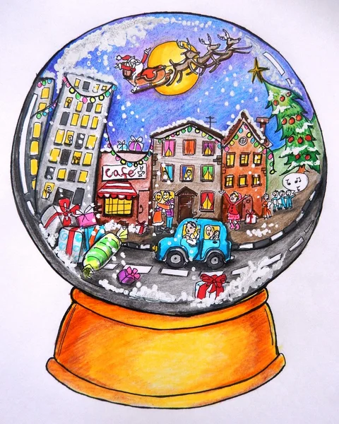 Cartão de Natal: Natal está chegando à cidade — Fotografia de Stock