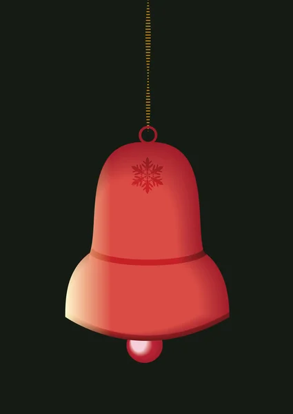 Christmas red bell — Stock vektor