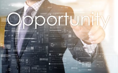 işadamı fırsat dokunmatik ekran seçmektir