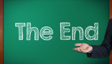 Metin End yazı tahtası üzerinde el ile sunulması ile yazı tahtası