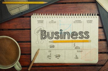 Kahve, tablo iş içindeki metin ile defter defter