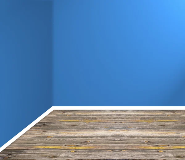 Interior vacío con una pared azul — Foto de Stock