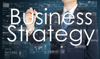 işadamı iş stratejisi üzerinde şeffaf yazma