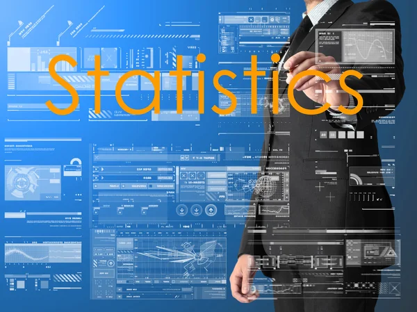 Üzletember írás statisztika — Stock Fotó