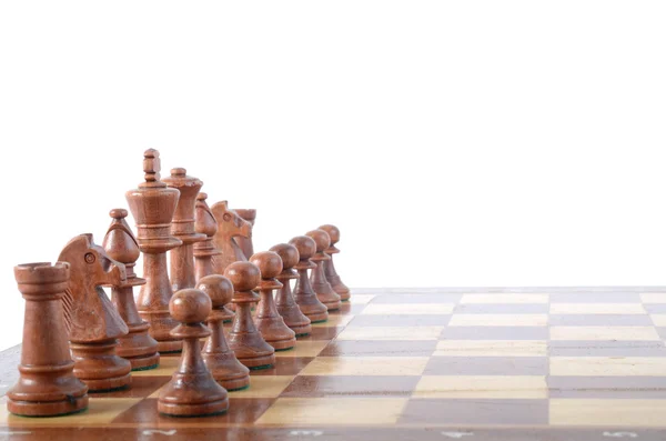 Ajedrez juego, tablero de ajedrez listo para el juego — Foto de Stock