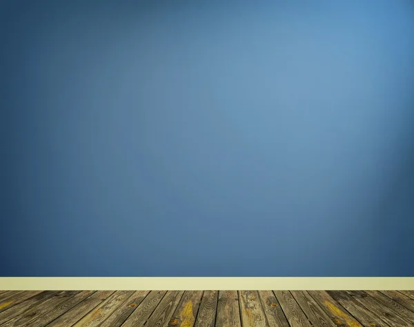 Üres belsejében egy kék fal — Stock Fotó