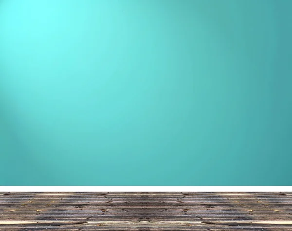 Leere Innenräume mit blauer Wand — Stockfoto