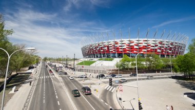 Varşova - 29 Nisan: Şantiye Polonya'nın Ulusal Stadyumu