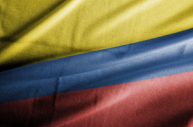 Waving Fabric Flag of Colombia