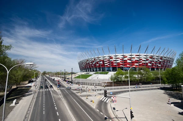 Varšava - 29. dubna: Staveniště polské národní stadion — Stock fotografie