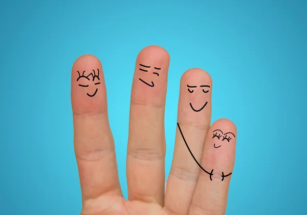 Glückliche Finger-Smileys mit Copyspace — Stockfoto