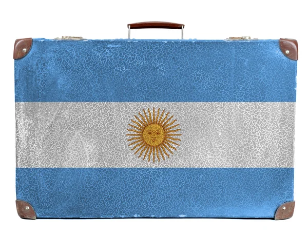 阿根廷国旗画在画上老又脏又臭的旅行超导 — 图库照片