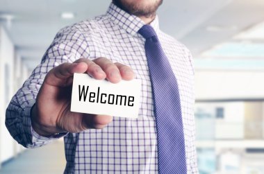 işadamı kartı metinle gösterilen Office: hoş geldiniz