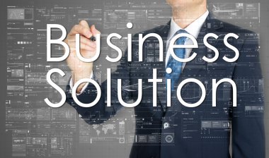 İş çözümü yazma ve çizim bazı çizimler işadamı 