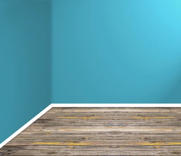 Interior vacío con una pared azul — Foto de Stock
