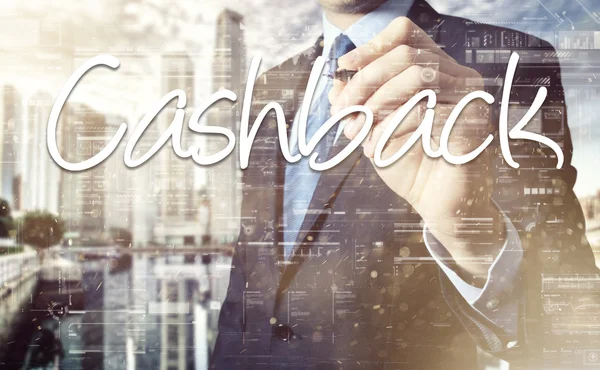 işadamı Cashback şeffaf tahtaya yazıyor  