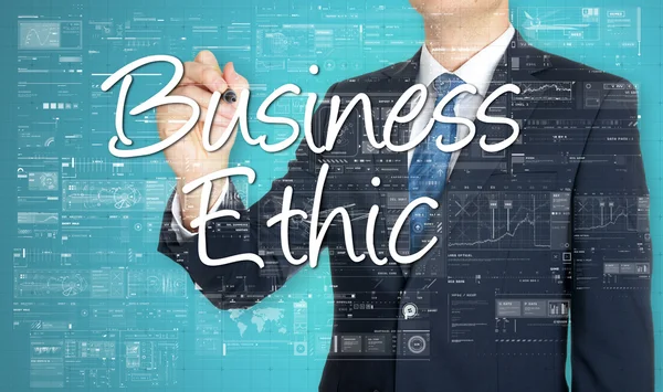 Zakenman schrijven Business ethiek — Stockfoto