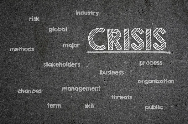 Crisis palabra collage escrito en una pizarra —  Fotos de Stock