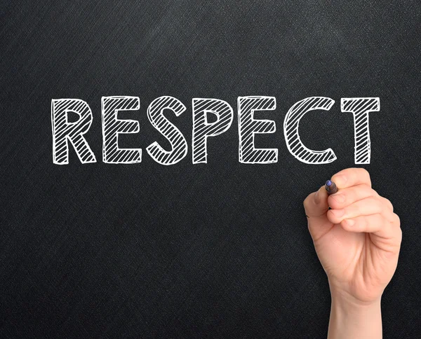 Respect handwritten on blackboard — Stock Photo, Image