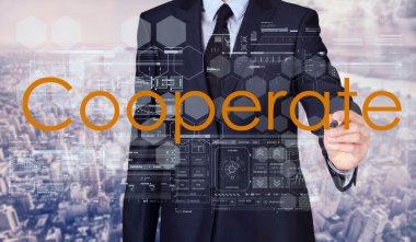 İşbirliği yazma ve çizim bazı çizimler işadamı 