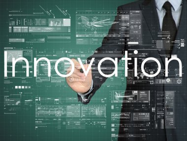 Yenilik yazma ve çizim grafikler ve diyagramlar işadamı