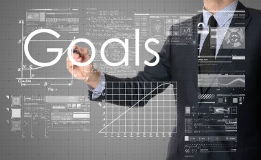 Gol yazma ve çizim bazı çizimler işadamı