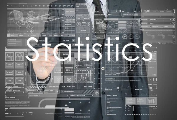 Üzletember írás statisztika — Stock Fotó