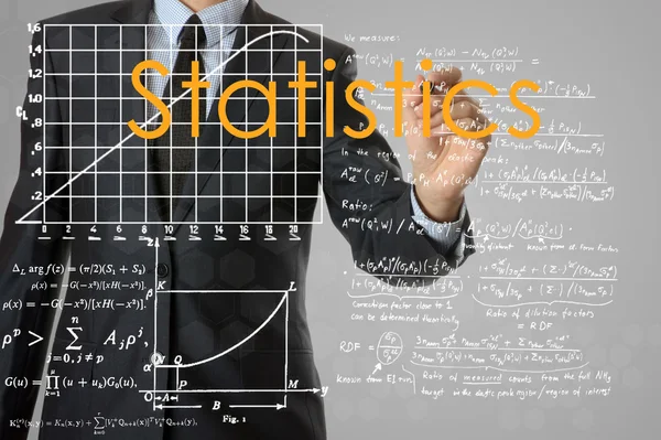 Бізнесмен написання статистика — стокове фото
