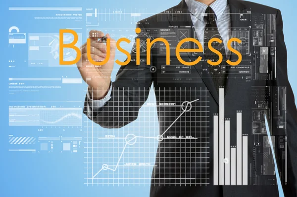Conceitos de Negócios. Negócios com alguns diagramas — Fotografia de Stock