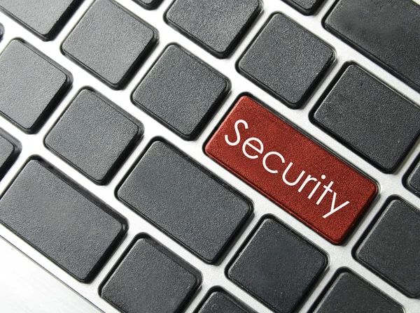 Rode security-knop op het toetsenbord — Stockfoto