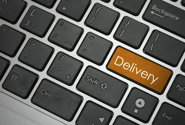 Delivery bright button computer keyboard — Stock Photo, Image