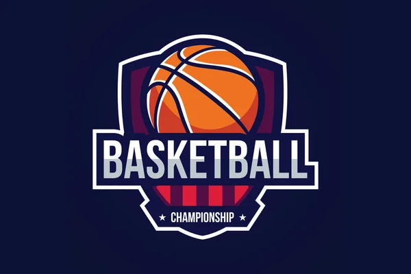 Badge logo pallacanestro — Vettoriale Stock
