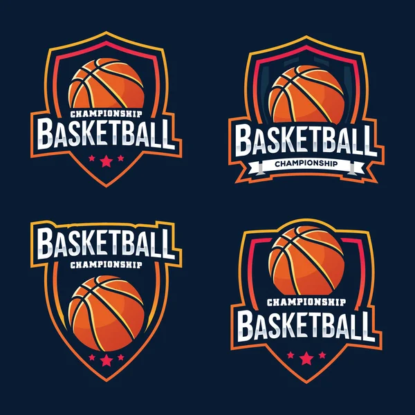 Torneio de basquete Logos — Vetor de Stock