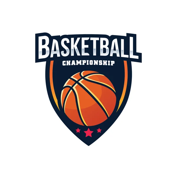 Basketball championship logo Royalty Free Vector Image