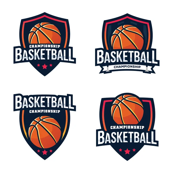 Torneio de basquete Logos — Vetor de Stock