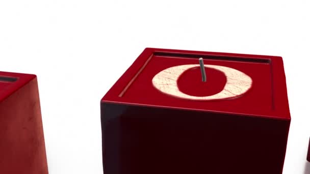 Velas de amor 3D em fundo branco — Vídeo de Stock