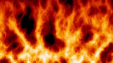 Yanan turuncu ve sarı kıvrımlı kıvrımlı alev dokusu dinamik ve parlak bir zemin oluşturur.