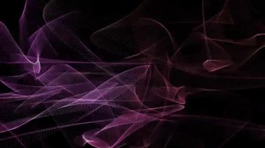 Akan mor ağ benzeri kurdeleler karanlık bir tuval üzerinde sürükleniyor. Karmaşık, kablo şeklinde.